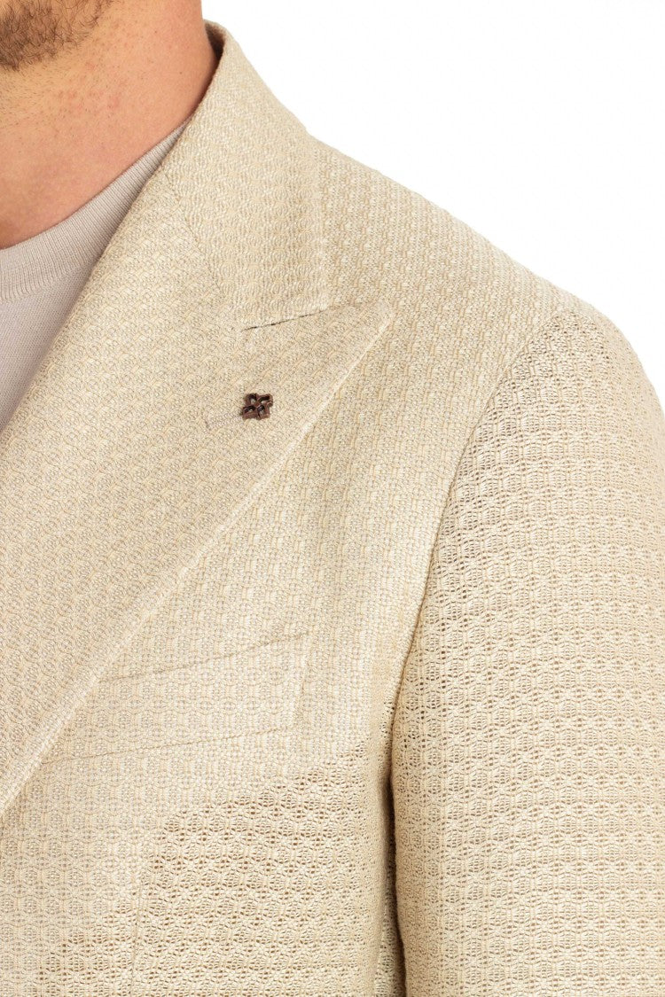 Tagliatore Double-Breasted Jacket Linen-Viscose-Cotton Weston Model