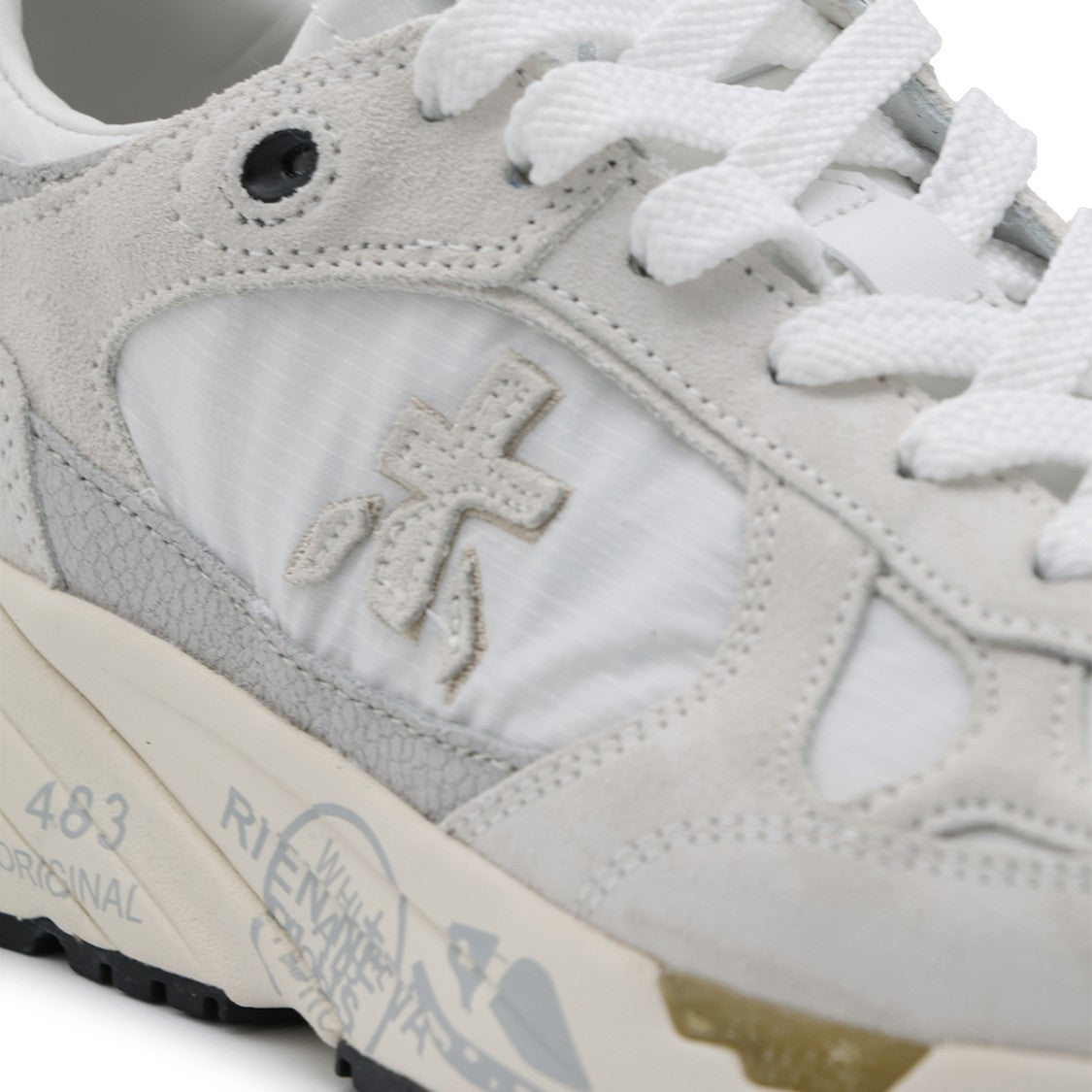 Premiata Lace-Up Textured Cushioned Sole Sneakers