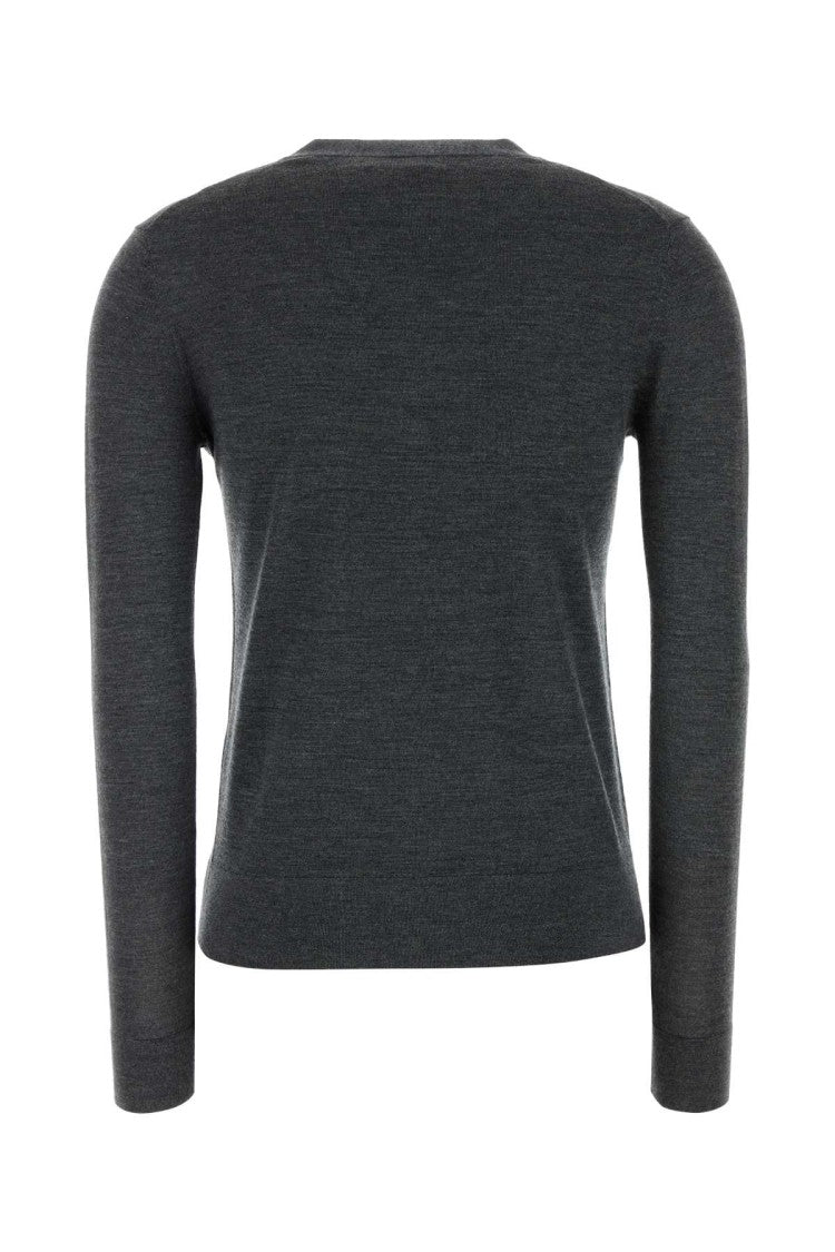 Tory Burch Dark Grey Wool Blend Simone Cardigan