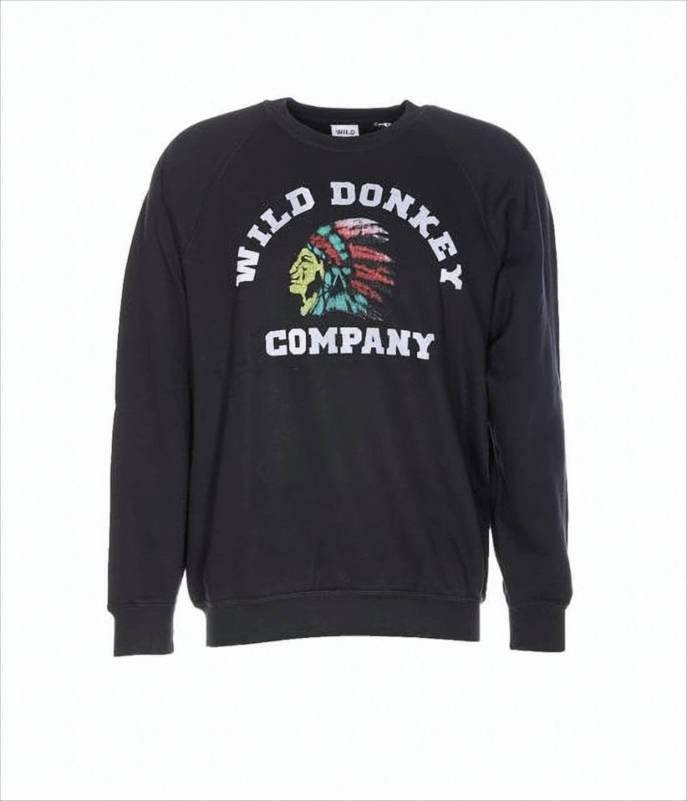 Wild Donkey Graphic Print Long-Sleeve Shirt With Ribbed Details