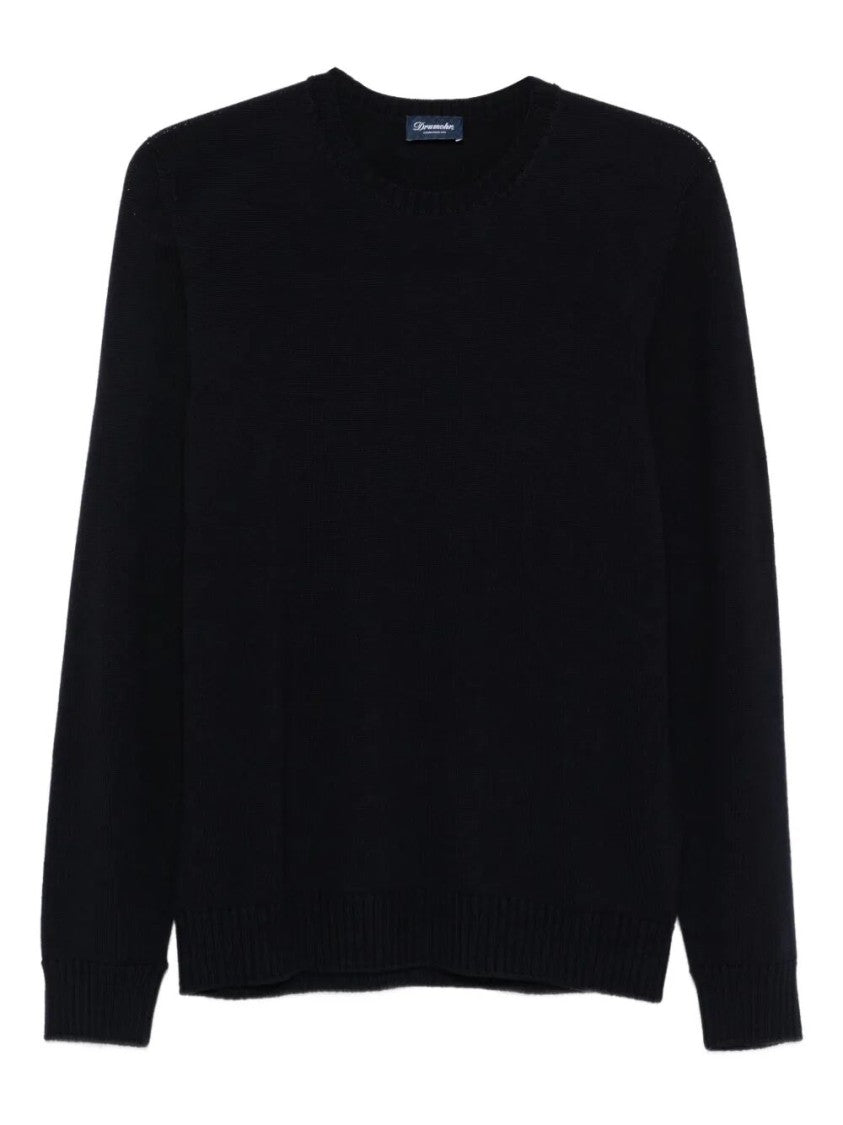 Drumohr Merino Wool Long Sleeve Crew-Neck Sweater