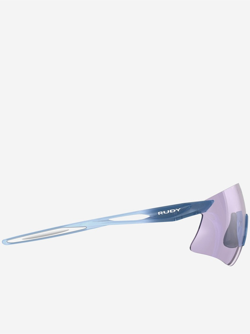 Rudy Project Rimless Sunglasses With Curved Lens And Colorful Accents