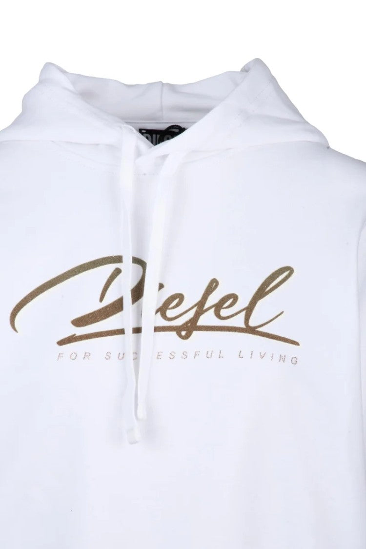 Diesel White Cotton Women's Cropped Sweatshirt