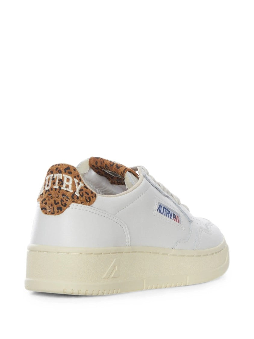Autry Medalist Low Wom Leopard Print Leather Sneakers