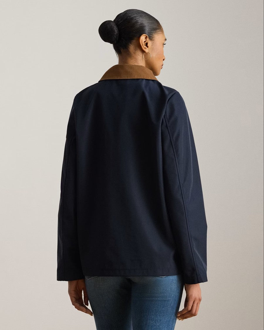 Lauren Ralph Lauren Navy Blue Bonded Rain Unlined Coat