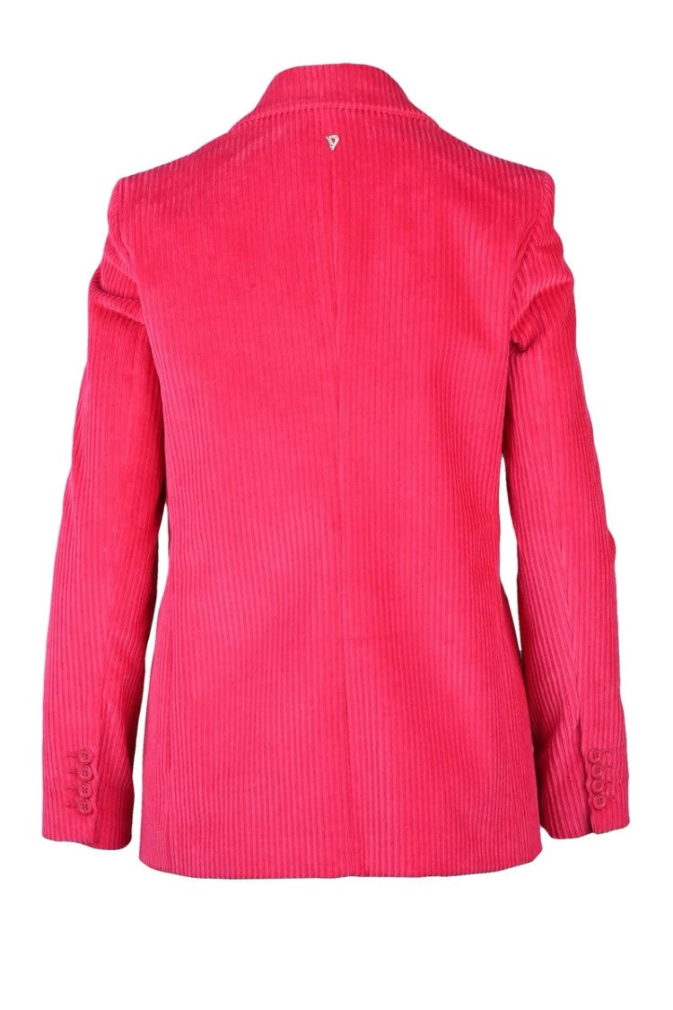 Dondup Long Velvet Jacket - Fuchsia