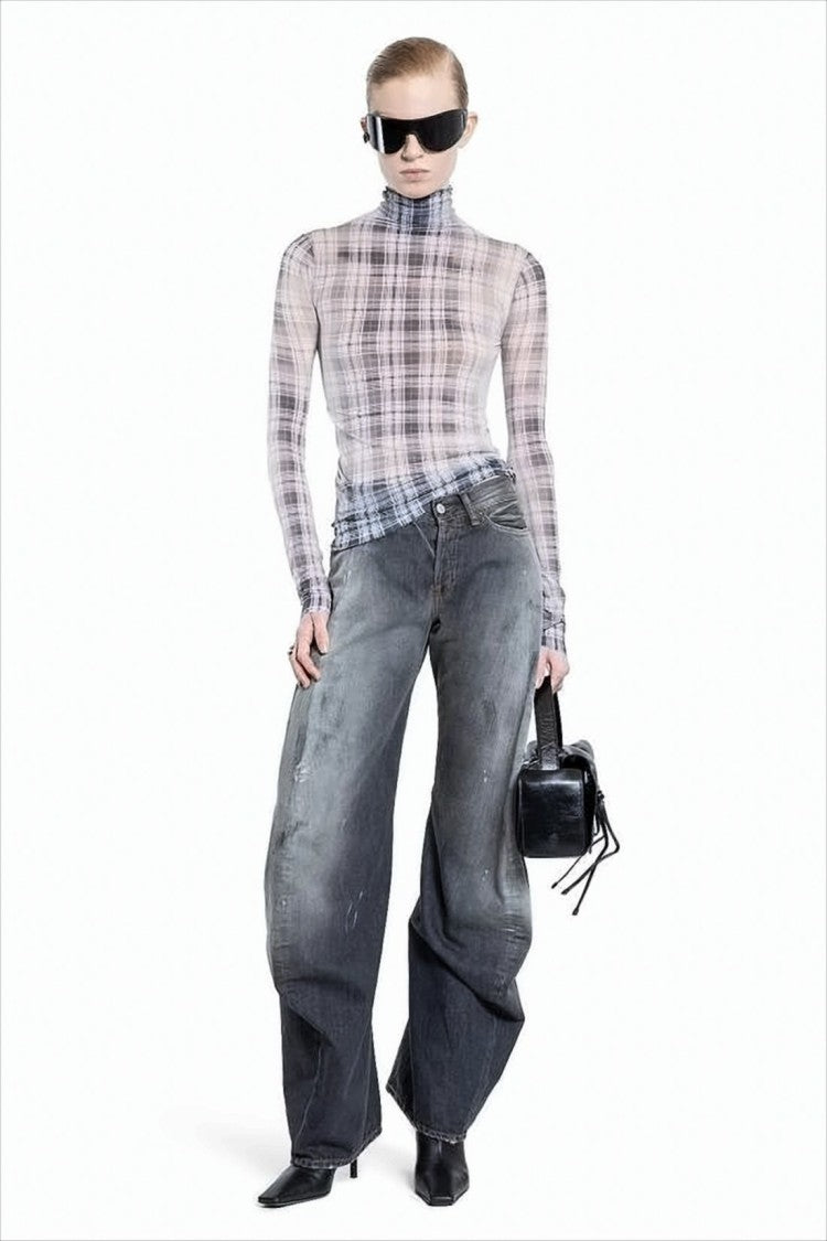 Acne Studios Wide-Leg Denim Pants With Distressed Finish
