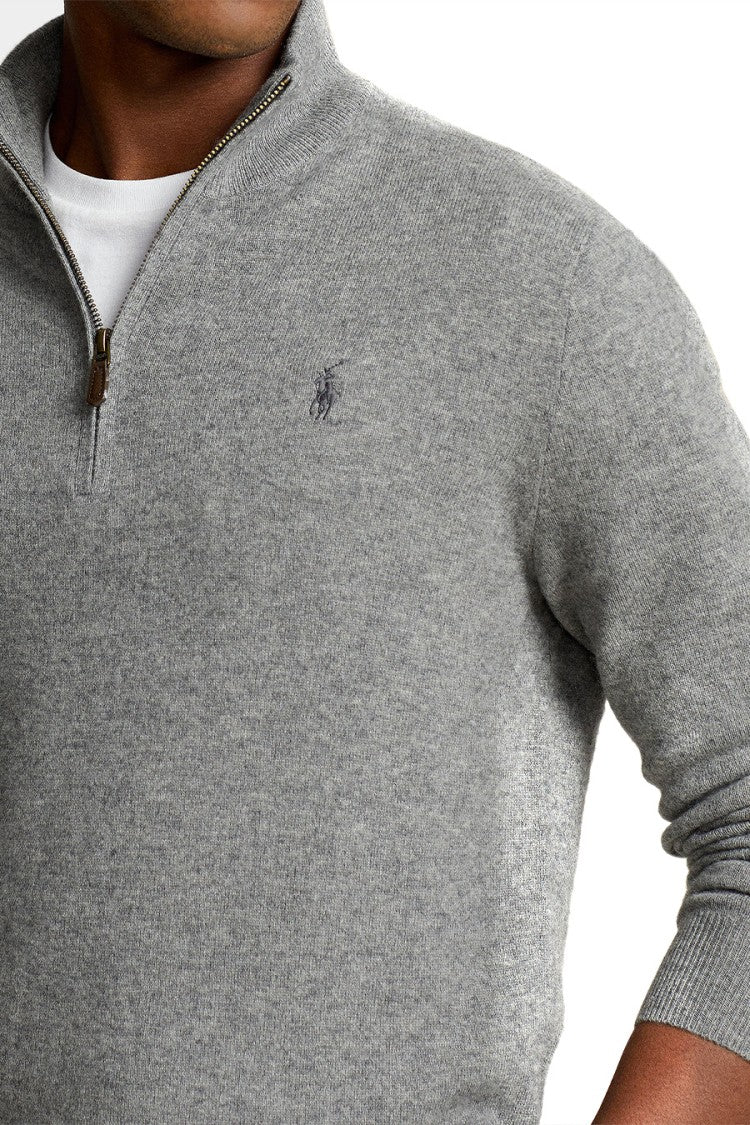 Polo Ralph Lauren Grey Half-Zip Wool Knitwear