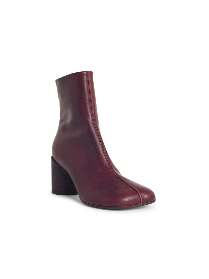 Mm6 By Maison Margiela Anatomic' Burgundy Leather Ankle Boots