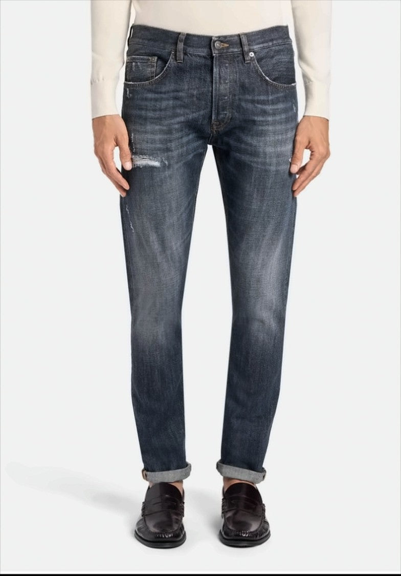 Dondup Dark Vintage Wash Distressed Jeans