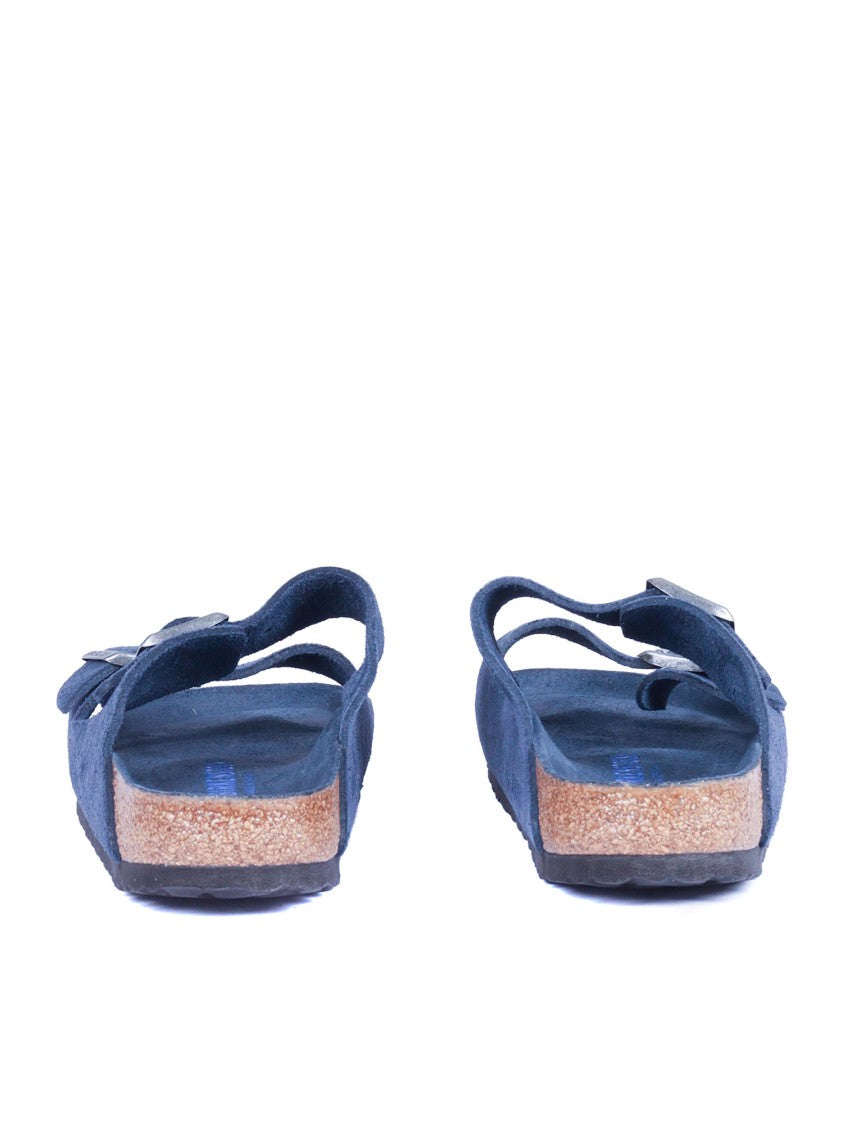 Birkenstock Navy Arizona Suede Leather Slide Sandal