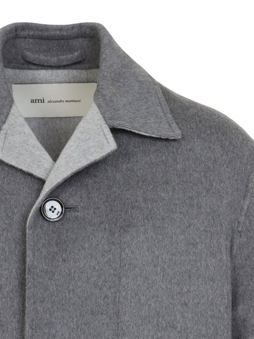 Ami Paris Minimalist Mid-Length Coat
