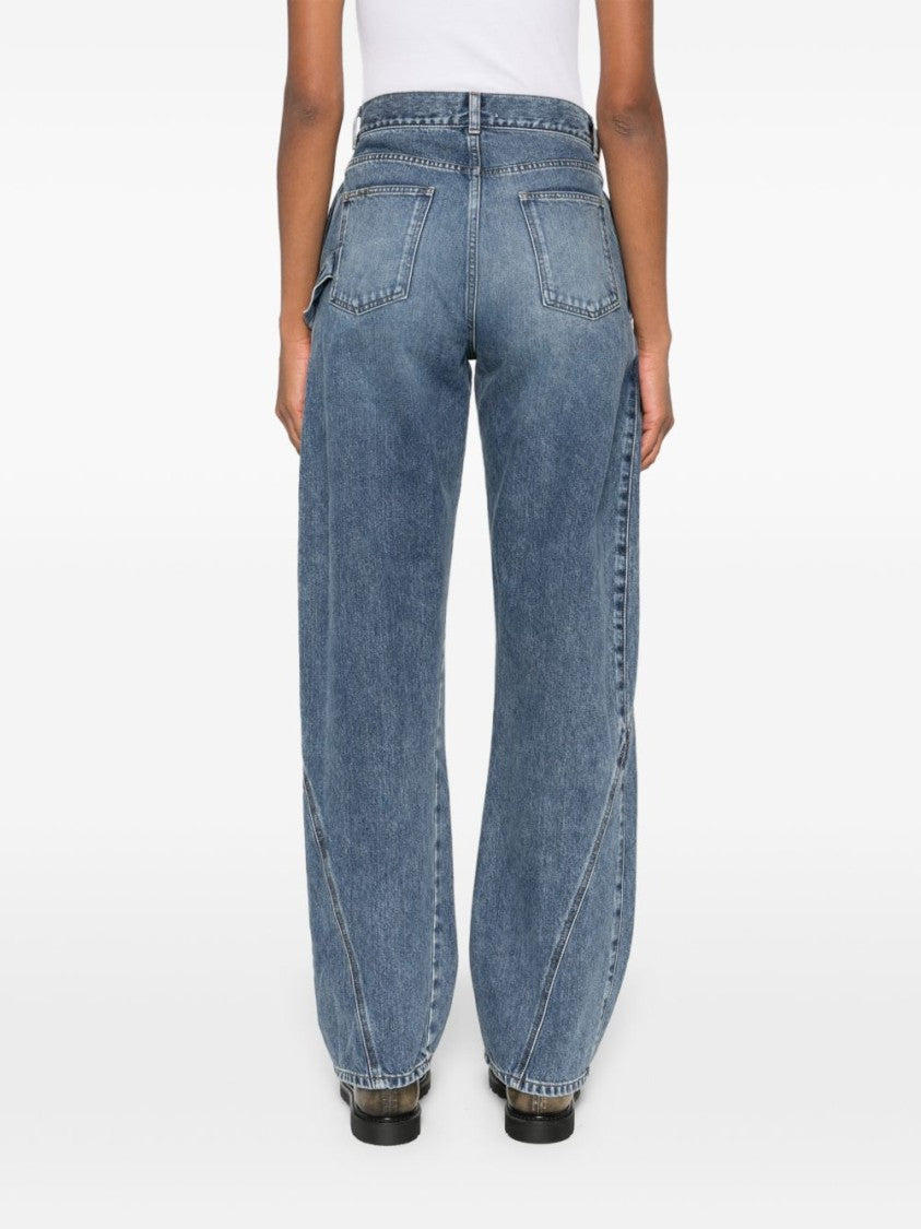 J. W. Anderson Wide-Leg Denim Jeans With Diagonal Seam Detailing