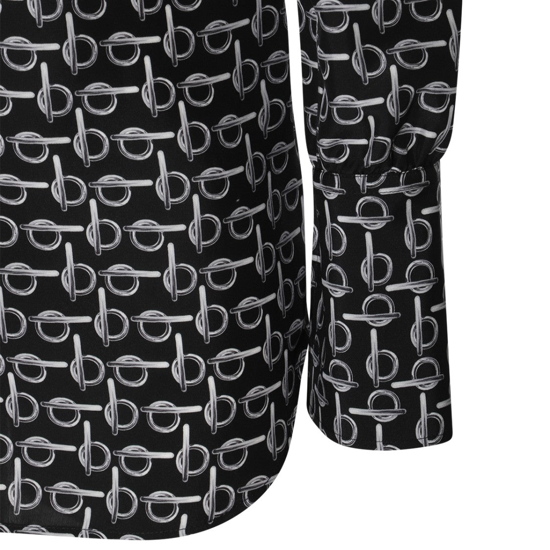 Burberry Silver Silk All Over Print Shirt