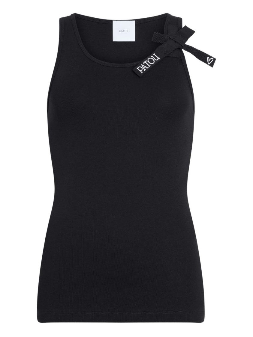 Patou Silk And Nylon Black Sleeveless Top