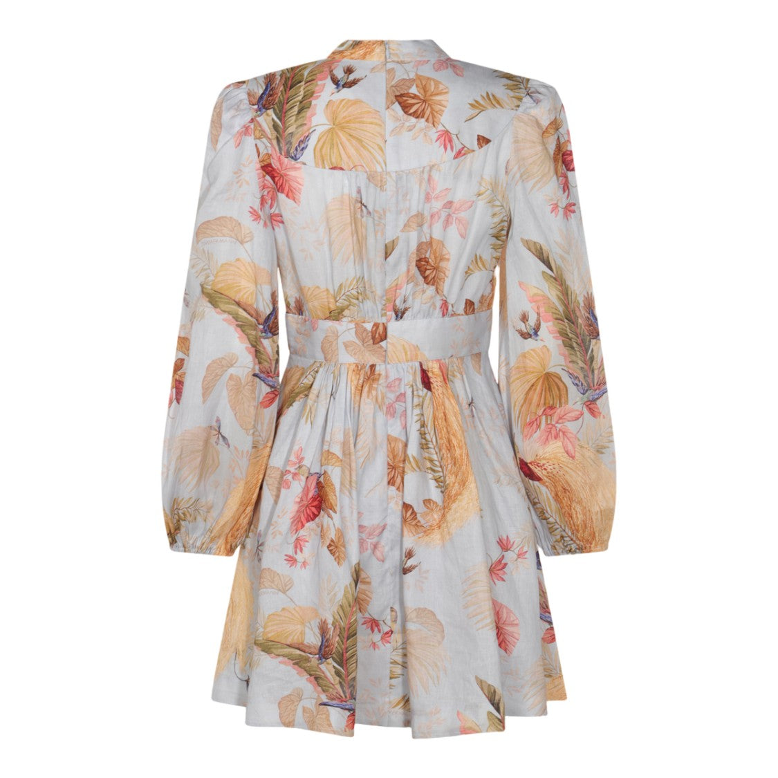 Zimmermann Botanical Print Mini Dress With Fitted Waist