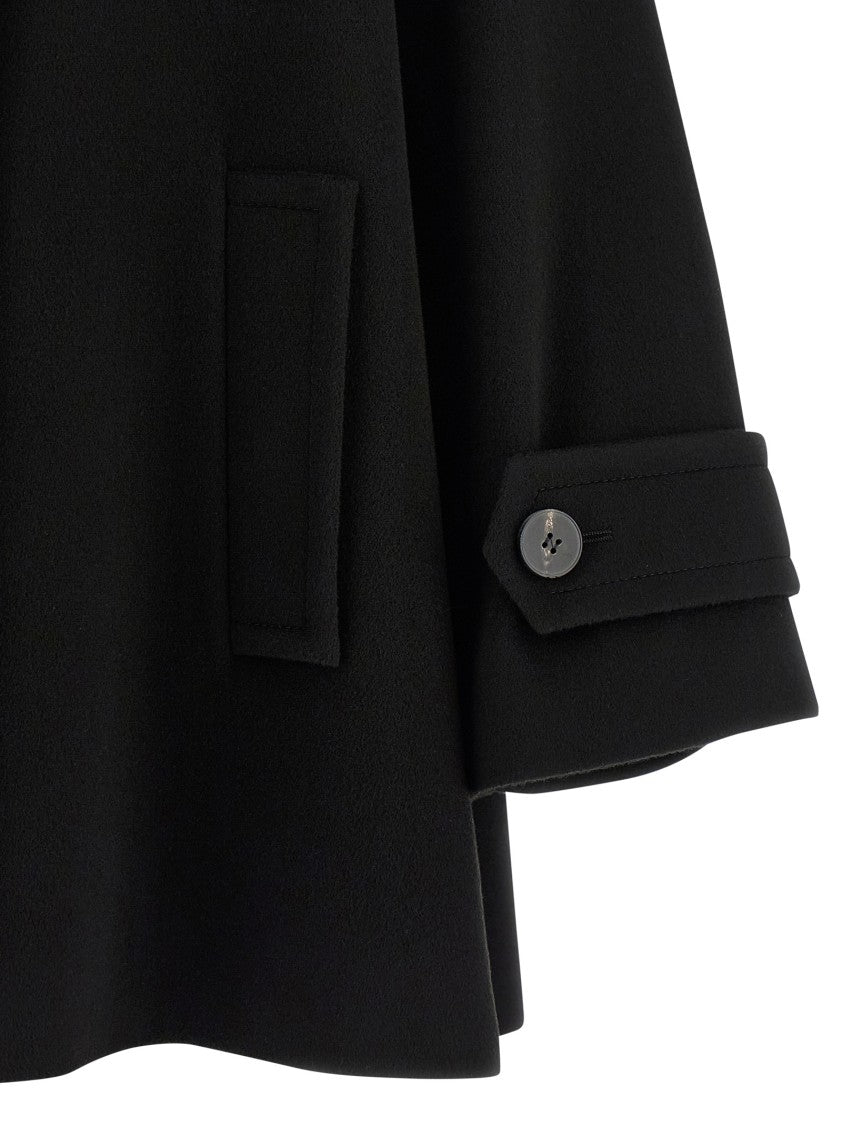 Alberto Biani Double-Breasted Wool Caban With Shirt Collar