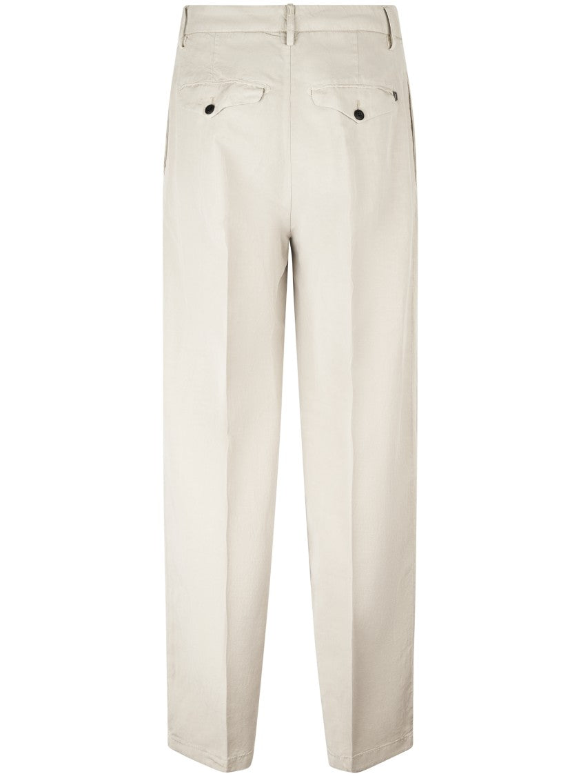Dondup Tailored Neutrals Trousers With Classic Straight-Leg Cut