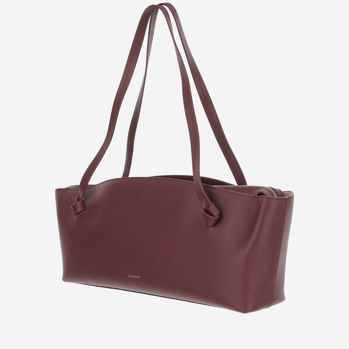 Jil Sander Bordeaux Leather Shoulder Bag