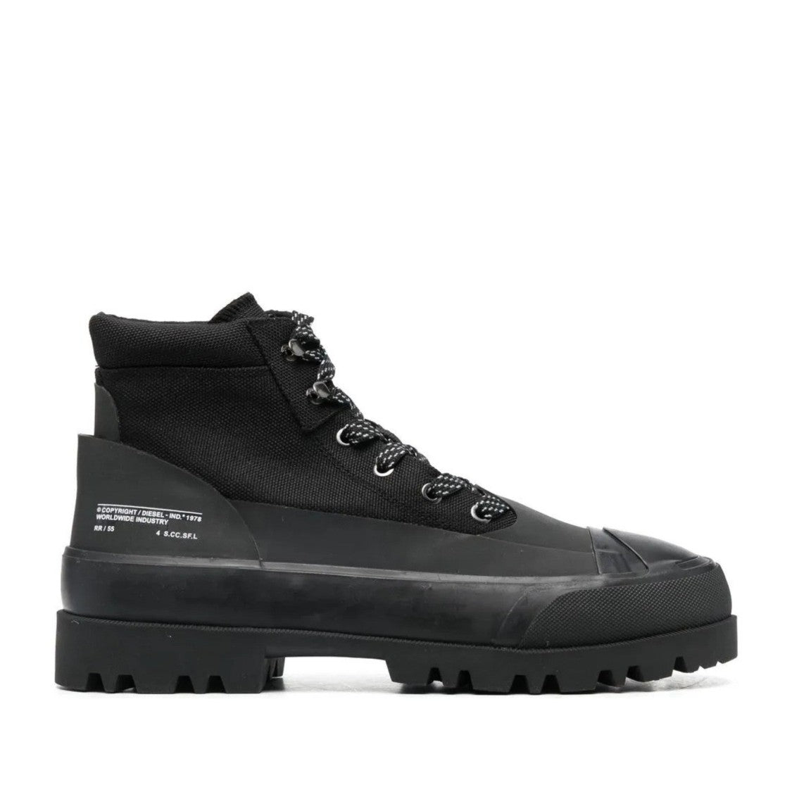 Diesel Black D-Hiko Bt X Reinforced Toe Cap Leather Ankle Boots
