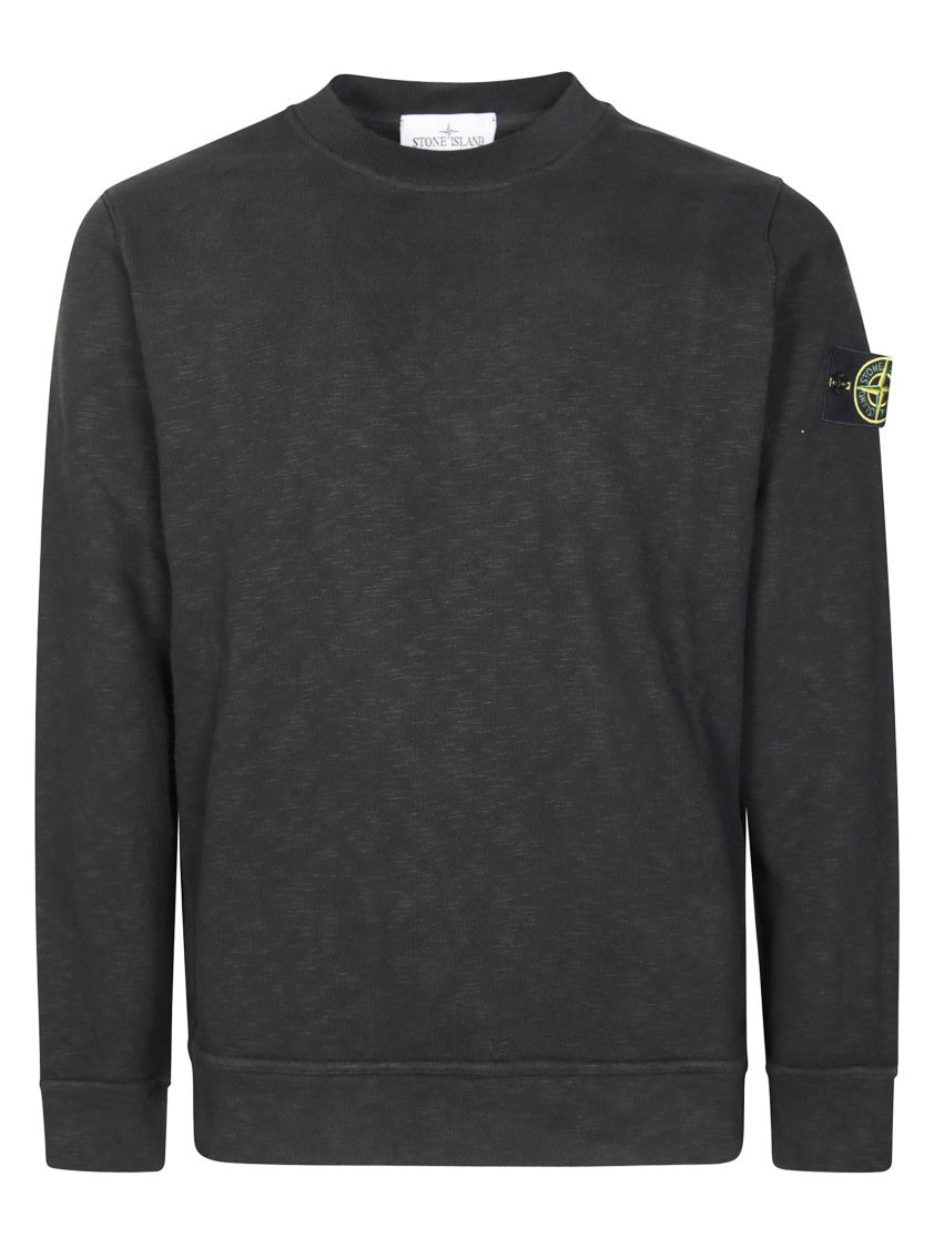 Stone Island Men's Crew Neck Sweatshirt With Ribbed Finishes