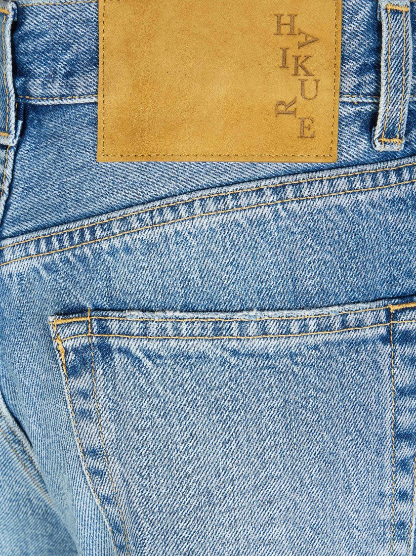 Haikure Light Blue Faded Straight-Leg Jeans