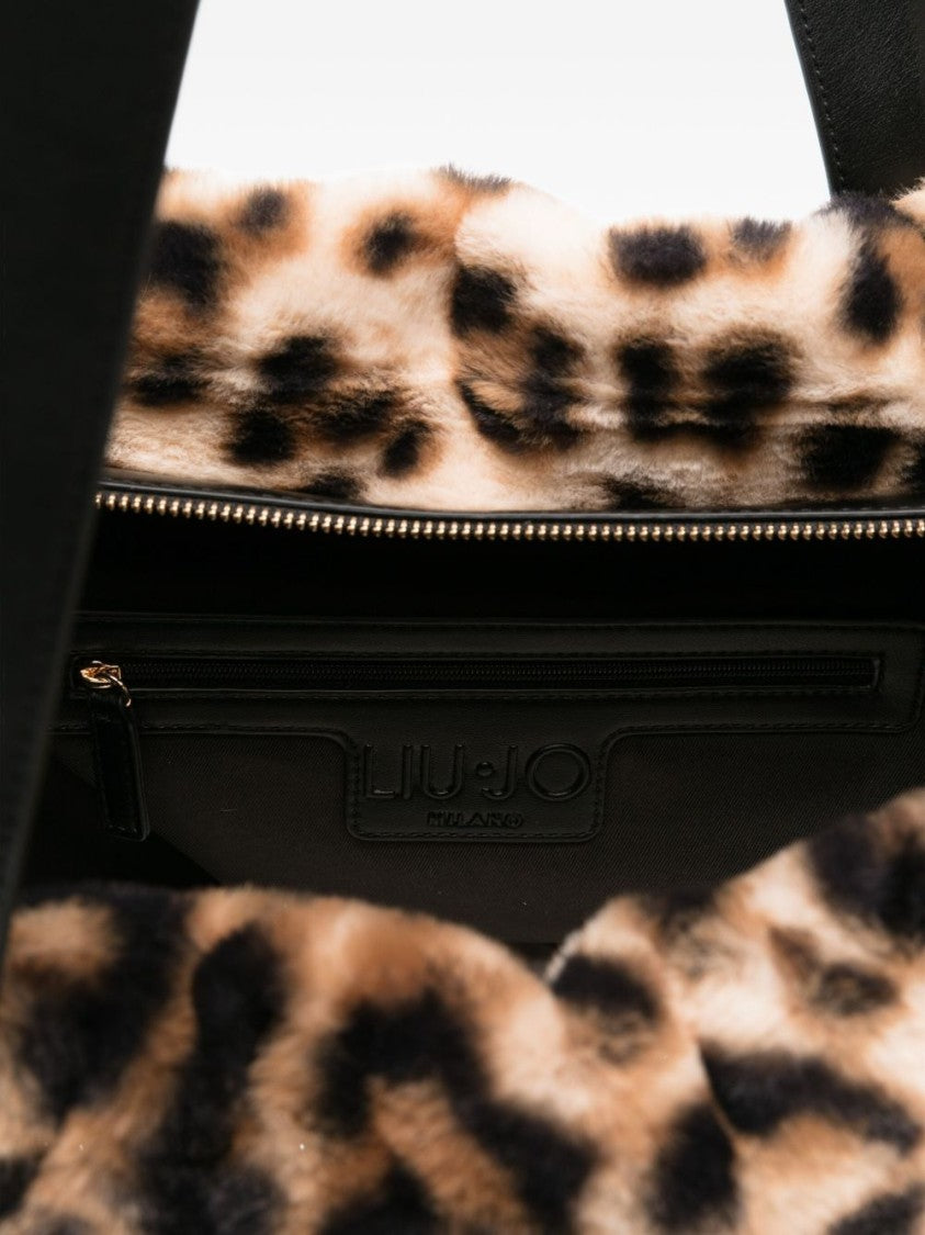 Liu Jo Medium Leopard Print Faux Fur Handbag