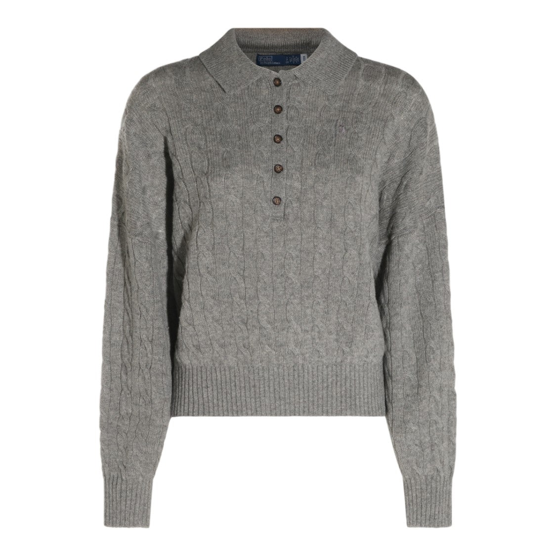 Polo Ralph Lauren Knitted Long-Sleeve Polo Shirt With Cable Knit Pattern