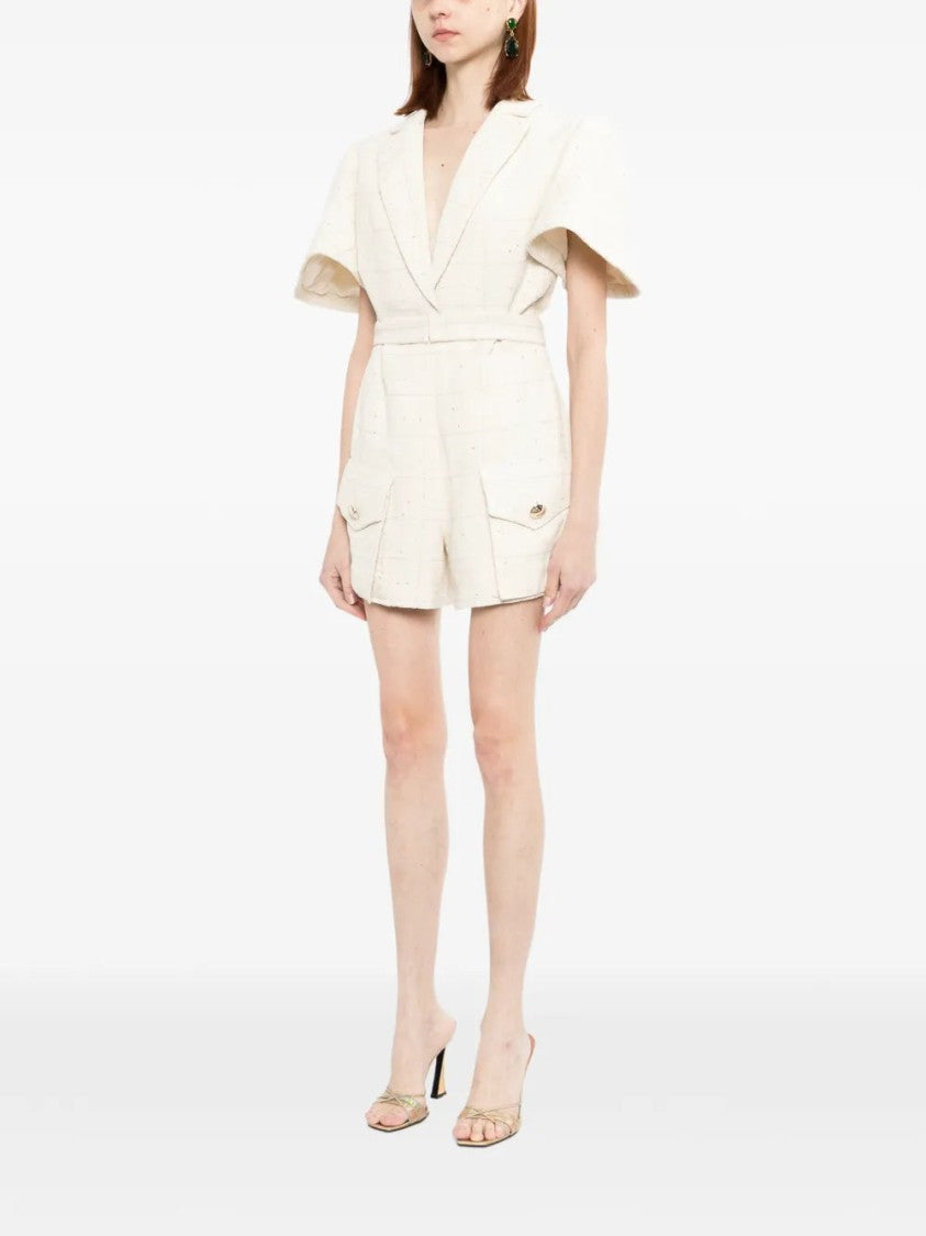 Saiid Kobeisy Tweed Short Jumpsuit