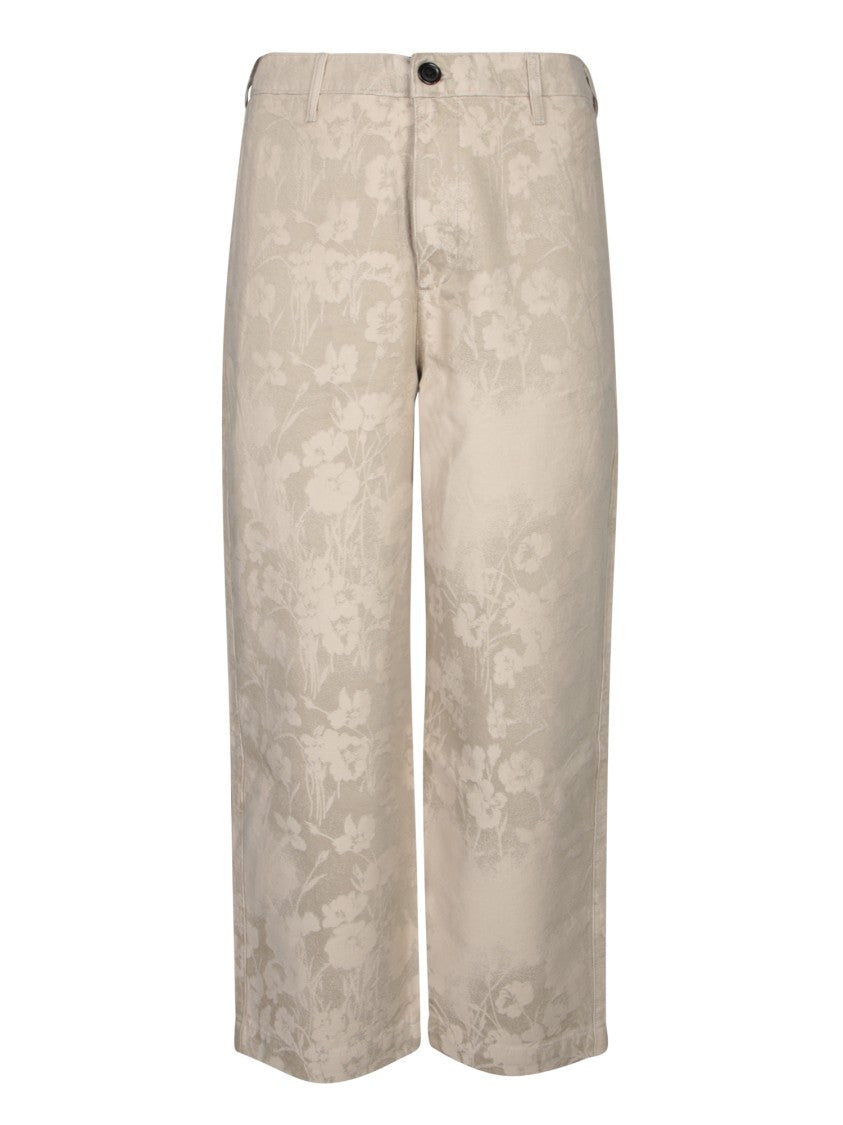 Paul Smith Jacquard Straight-Leg Jeans With Floral Pattern