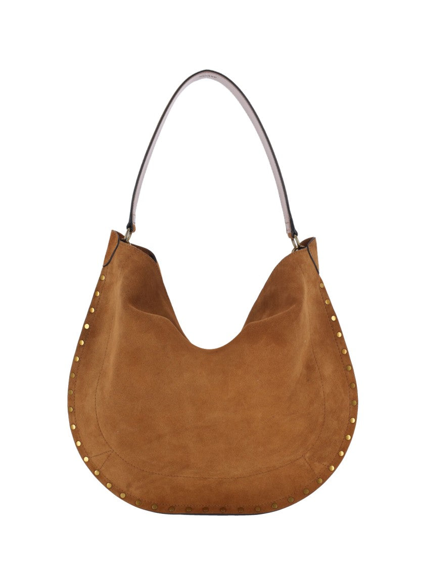 Isabel Marant Brown Oskan Soft Studded Suede Hobo Bag