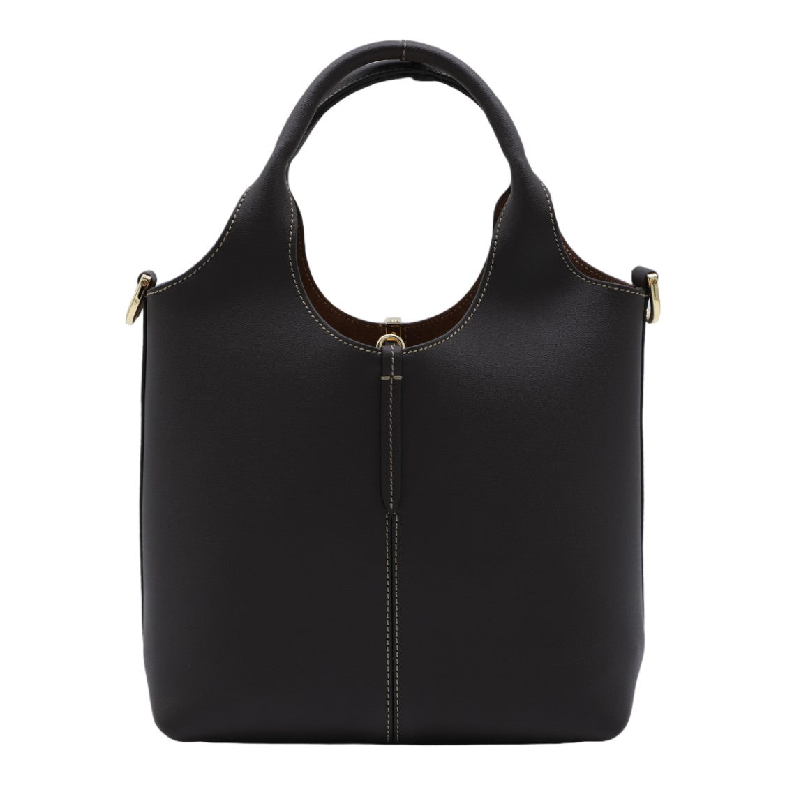 Tod's Structured Black Handbag With Detachable Shoulder Strap