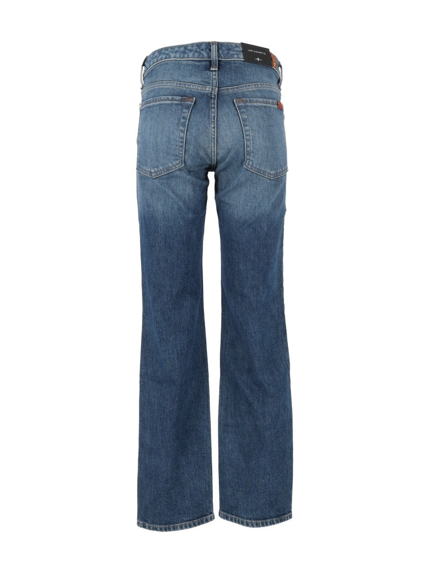 7 For All Mankind Classic Blue Core Low-Rise Slim Cigarette Jeans