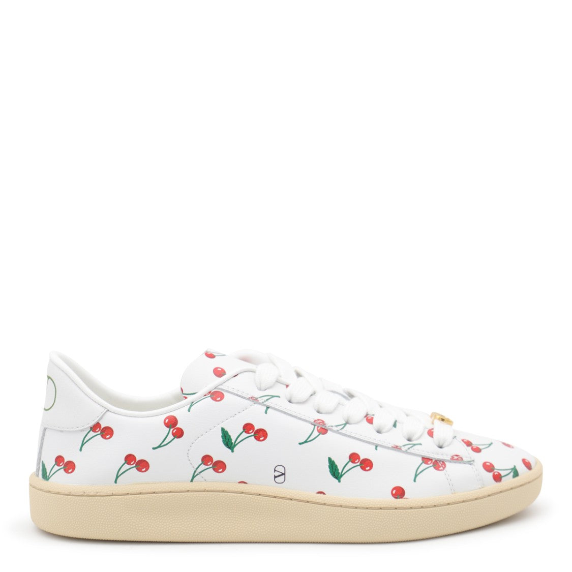 Valentino Garavani White And Red Leather Sneakers