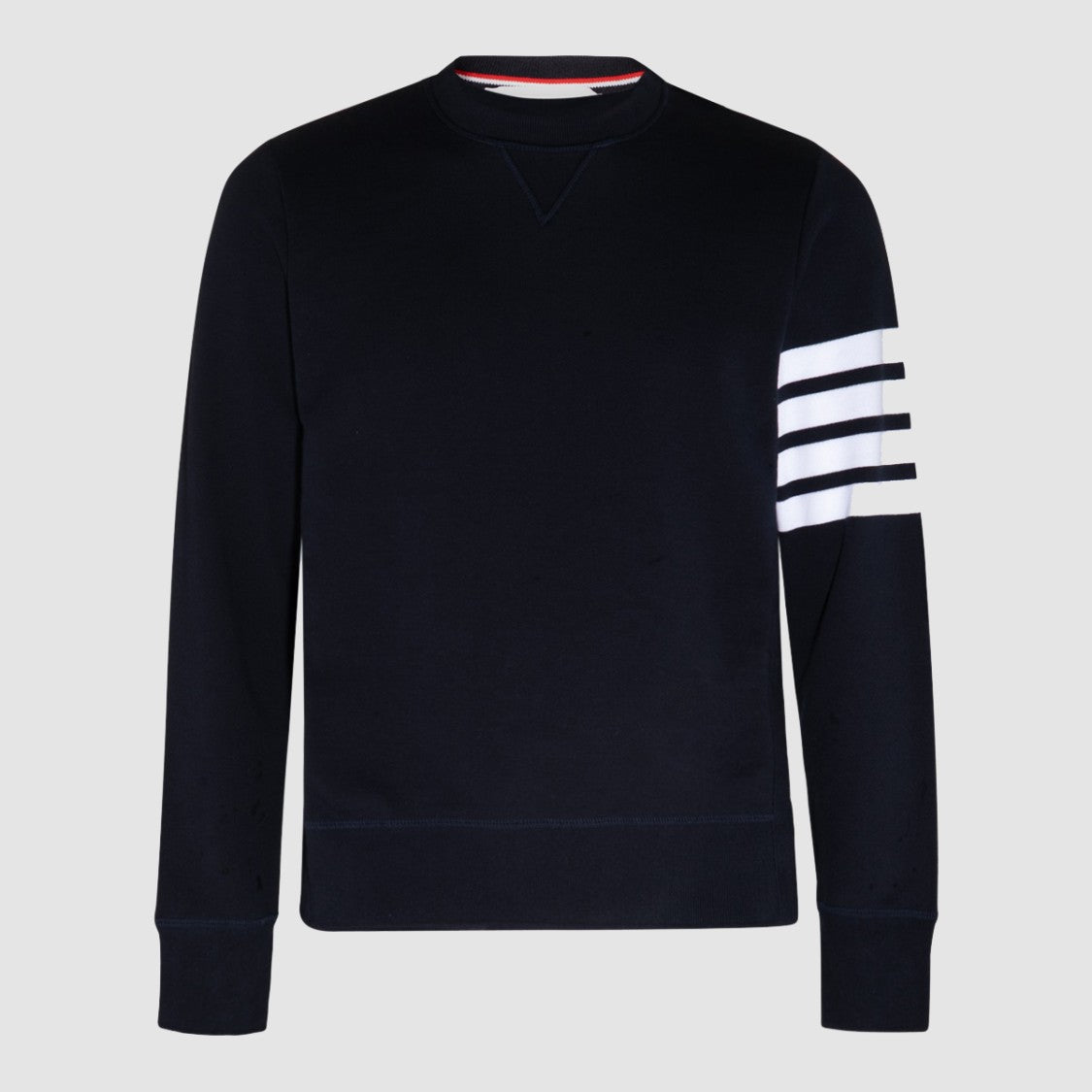 Thom Browne Crewneck Sweater With Bold Stripes And Tricolor Tab