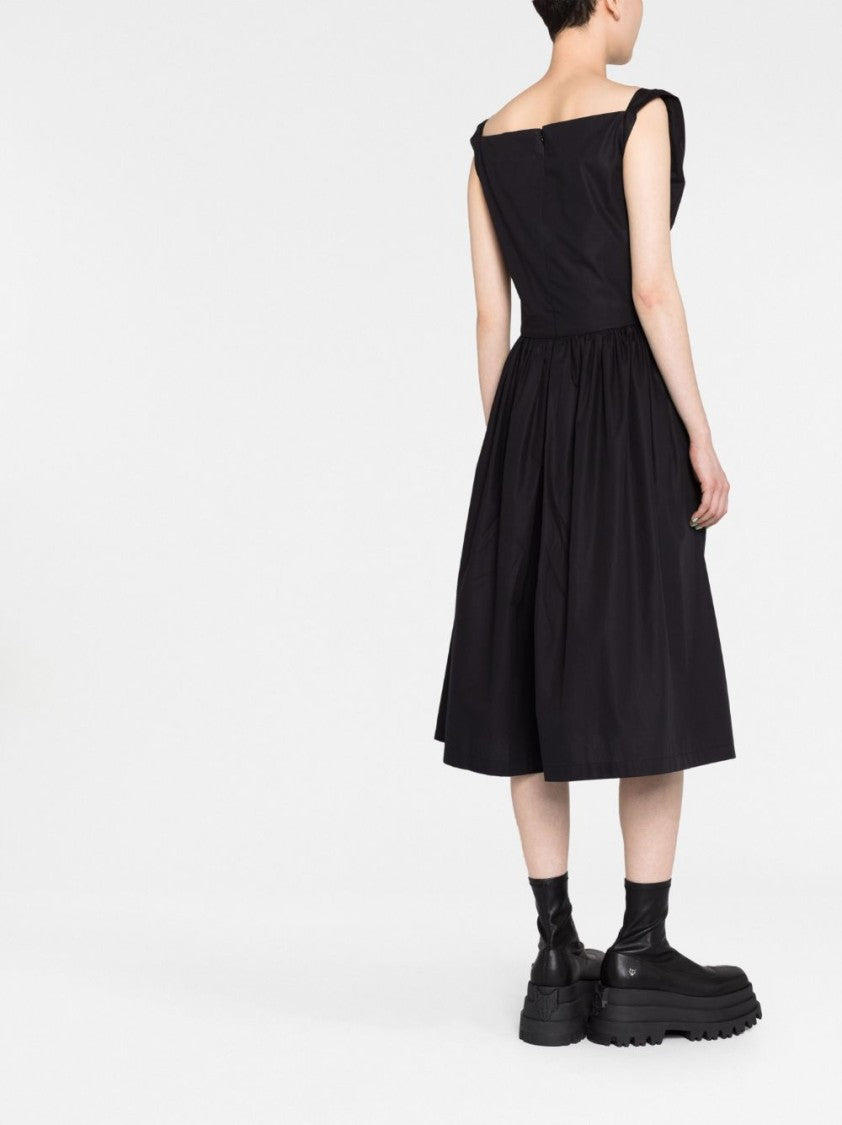 Vivienne Westwood Corset-Style Black Cowl Neck Midi Dress