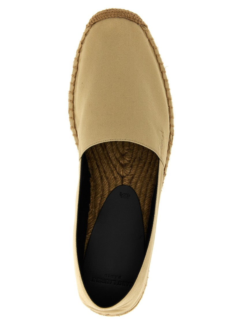 Saint Laurent Tone-On-Tone Embroidered Cotton Espadrilles With Braided Rope Midsole