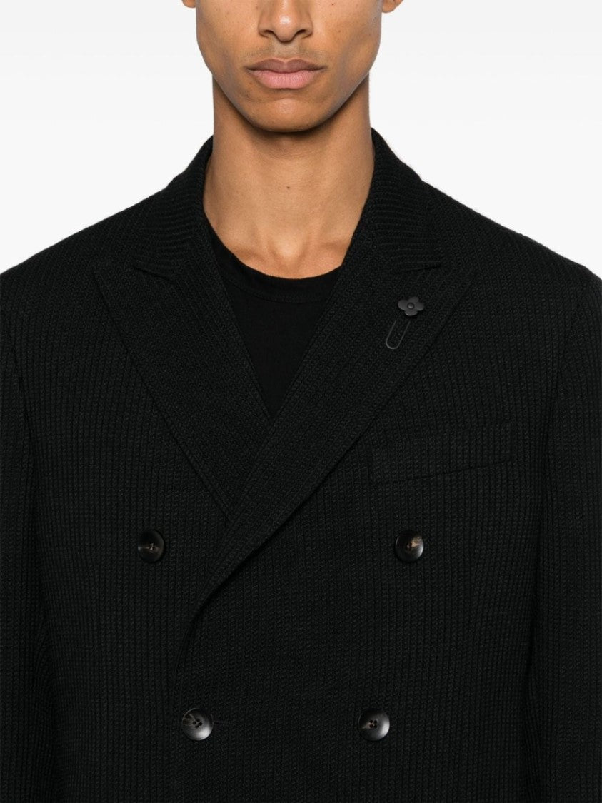 Lardini Black Wool Blend Jacket