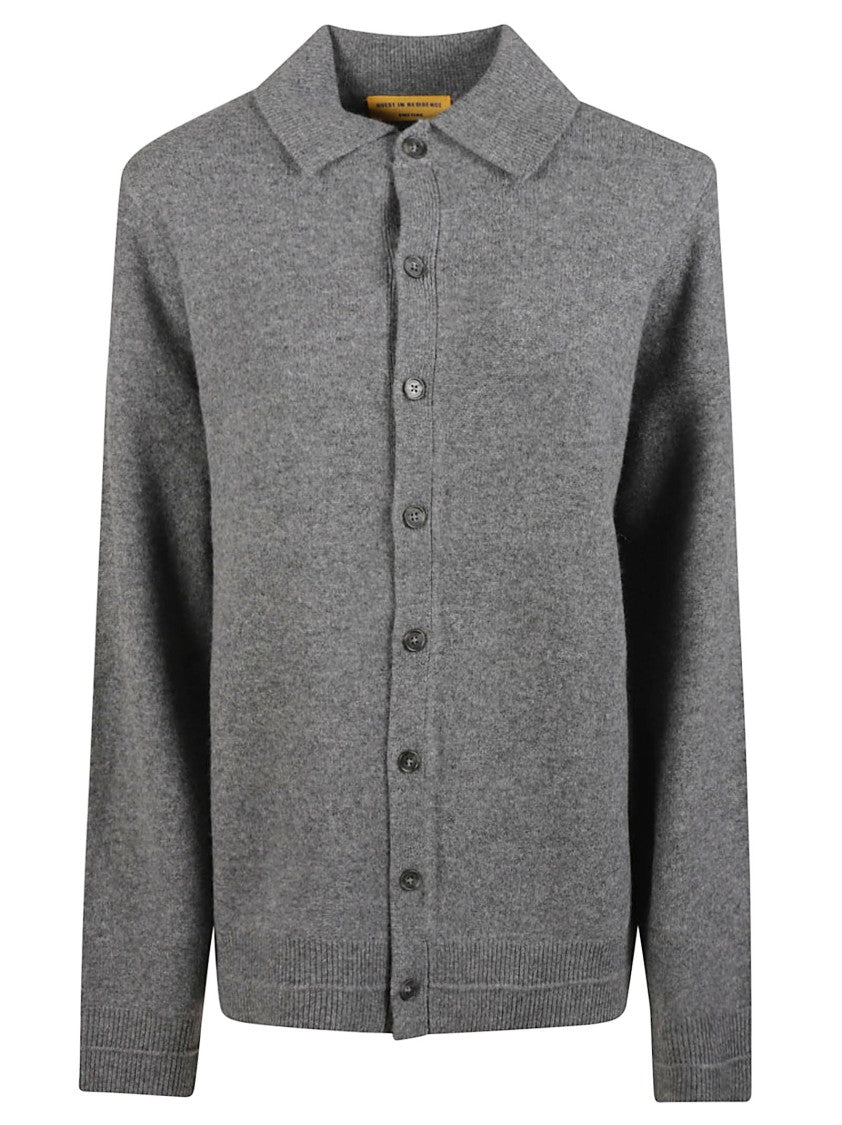 Guest In Residence Felted Cashmere-Merino Wool Spread Collar Shirt