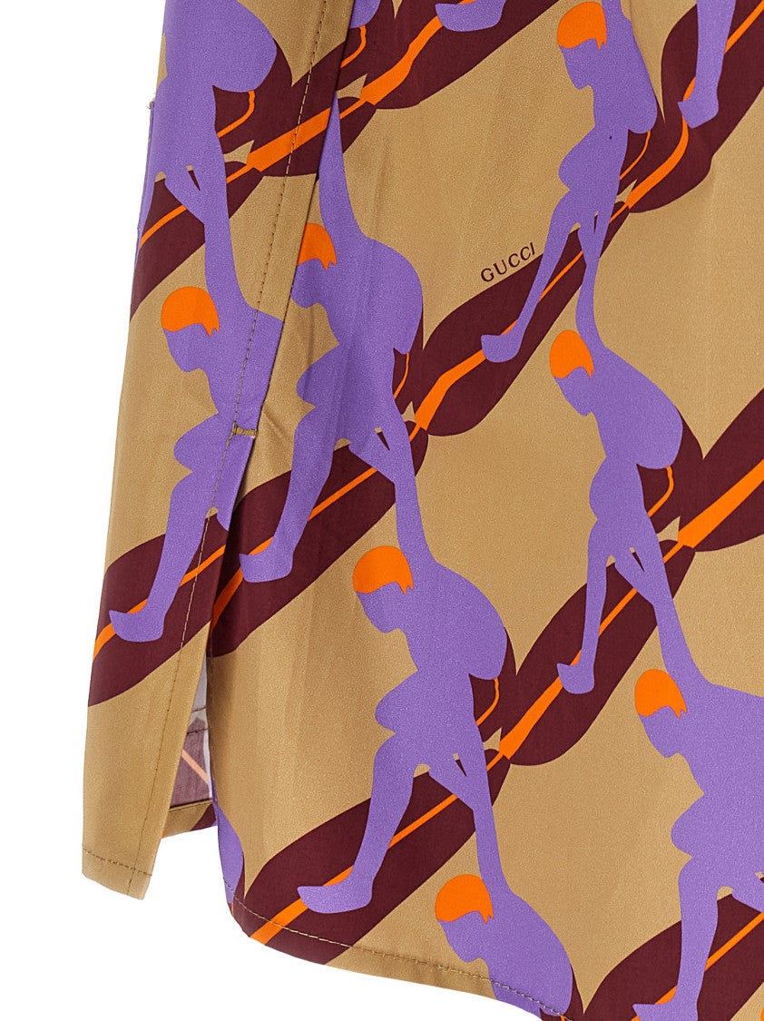 Gucci Twisted Surf Print Cotton Shirt