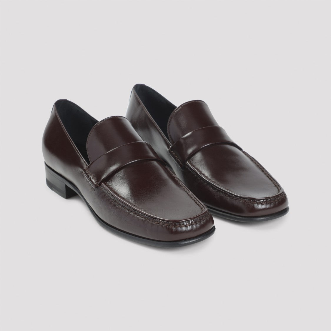 Phoebe Philo Oxblood Calf Leather Loafers With Hand-Stitched Detailing