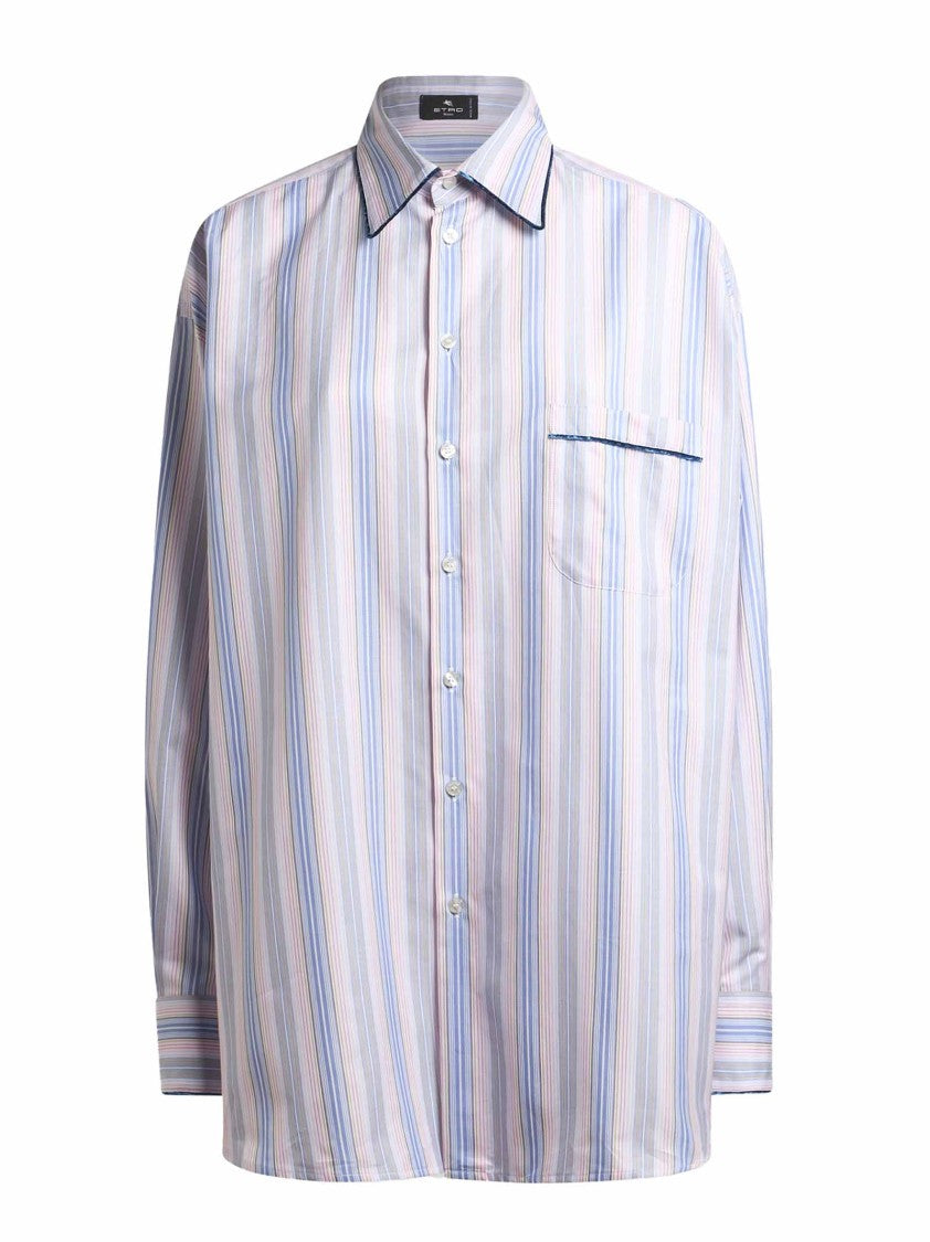 Etro Straight-Fit Jacquard Cotton Poplin Shirt