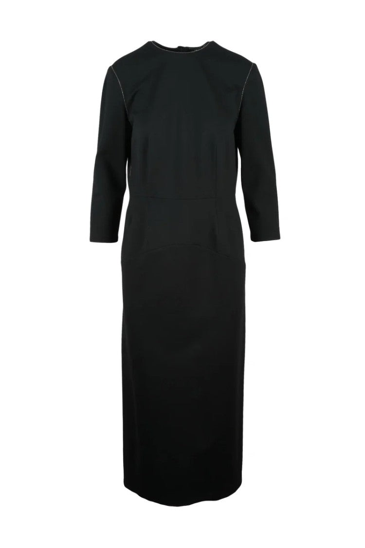 Fabiana Filippi Long Dress Zip Viscose Stretch - Black