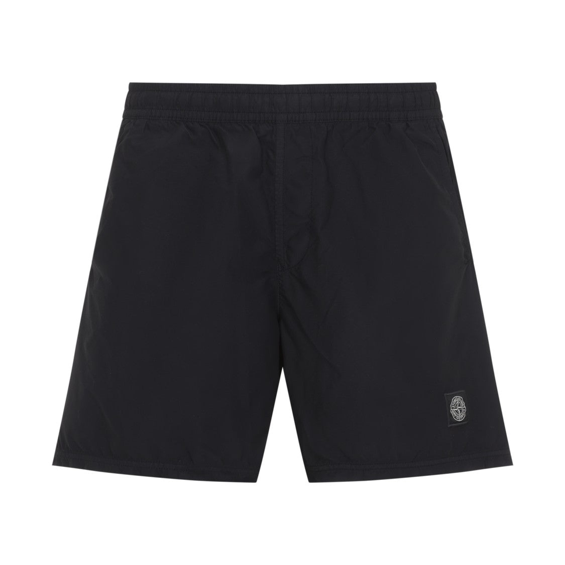 Stone Island Black Bermudas With Elastic Waistband