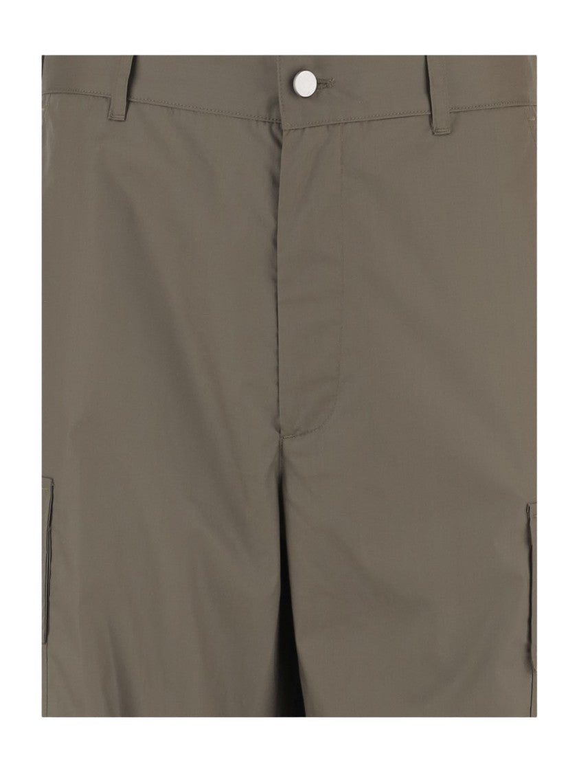 Darkpark Khaki Cotton Pants With Flap Pockets