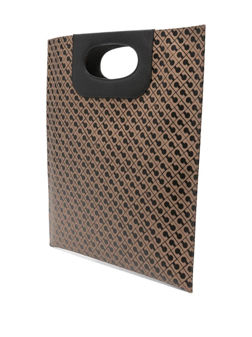 Gherardini Geometric Patterned Beige Shoulder Bag