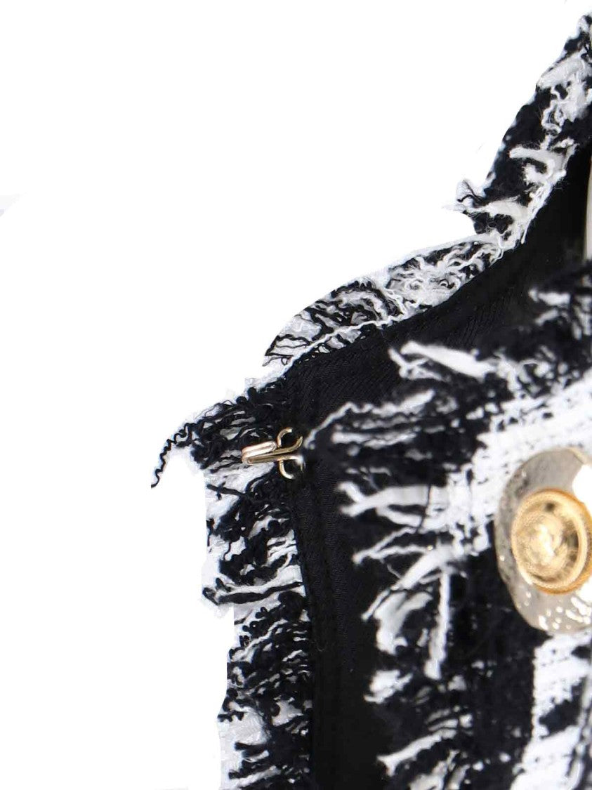 Balmain Classic Houndstooth Jacket With Gold-Tone Accents