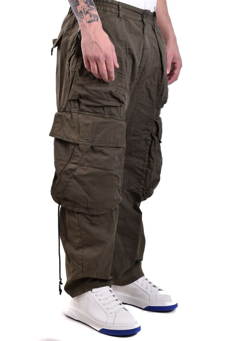 Dsquared2 Green Cotton Blend Cargo Pants