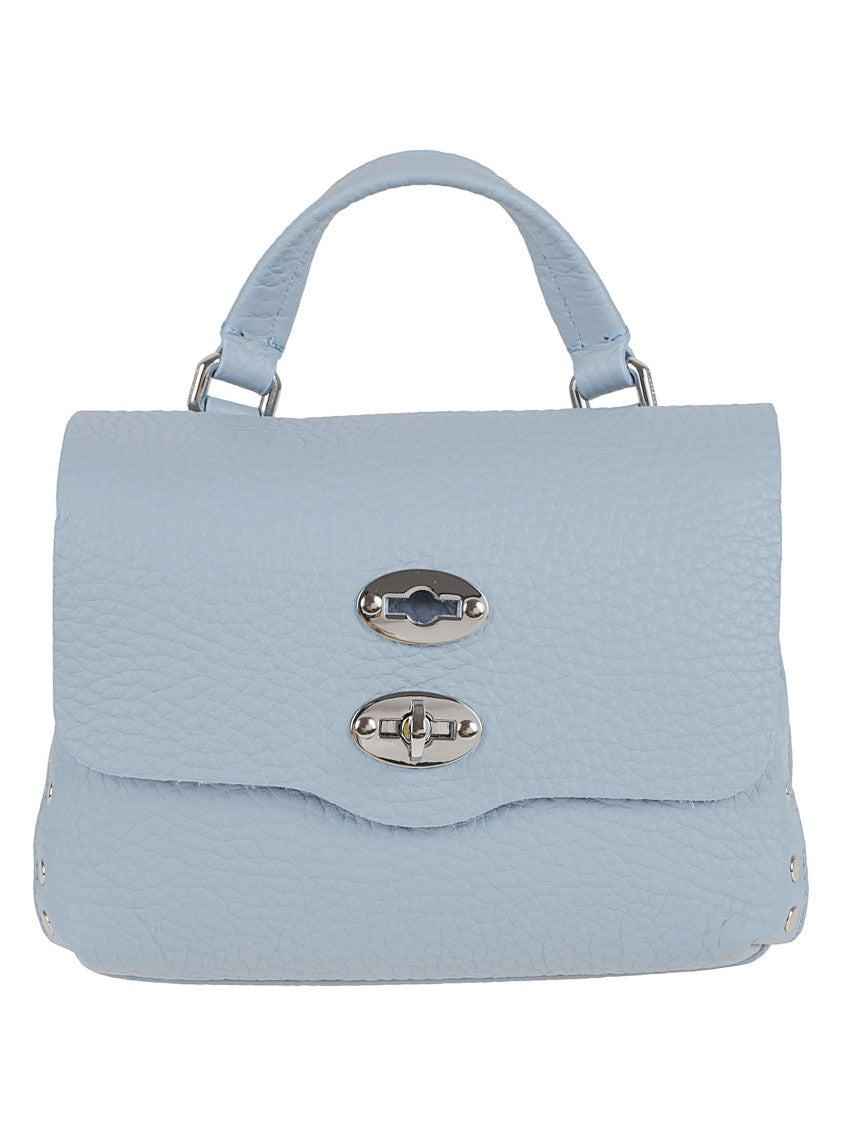 Zanellato Textured Blue Calf Leather Crossbody Bag