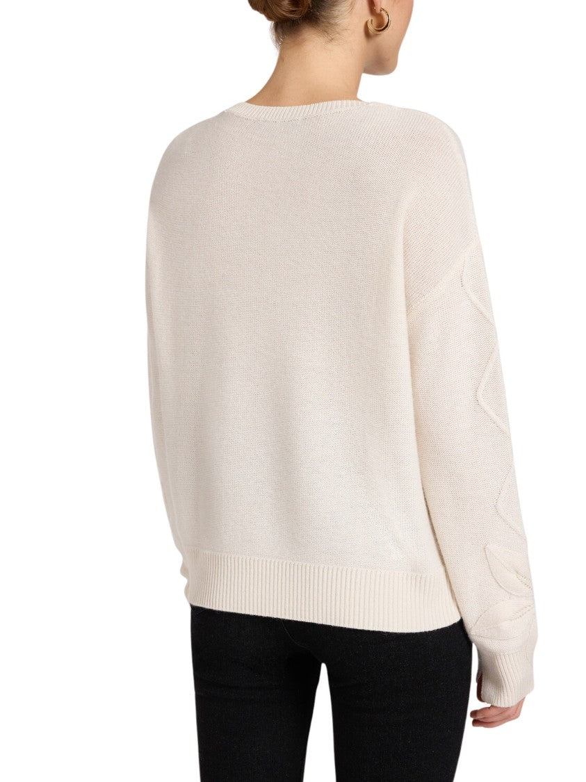Elena Miro` Floral Boatneck Viscose-Blend Sweater